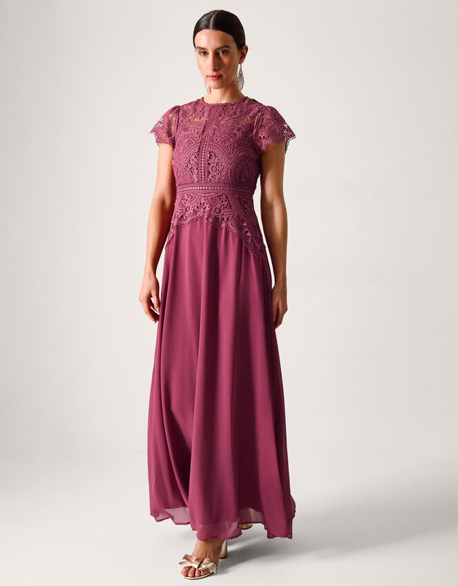 floral bridesmaid dresses beach wedding Sabrina Floor-Length Boat Neck Bridesmaid Dress main image 1