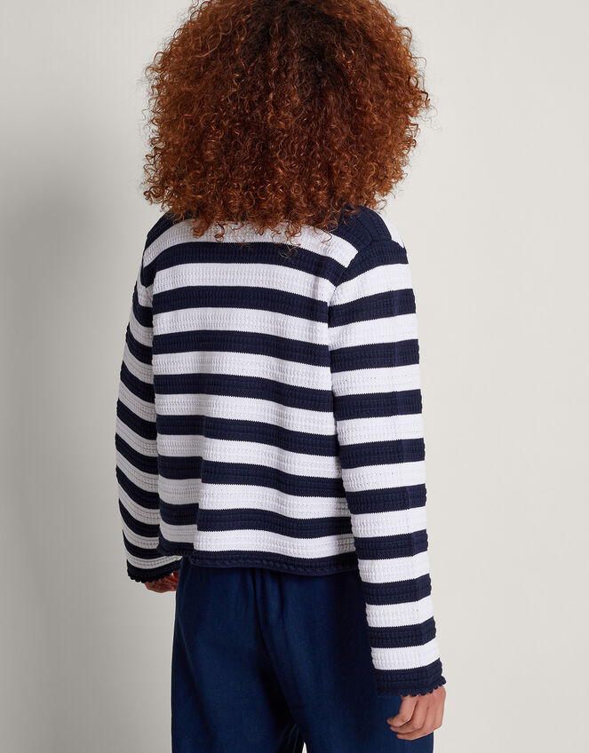 Samara Stripe Cardigan, Blue (BLUE), large