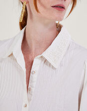 Beth Lace Detail Shirt, Ivory (IVORY), large