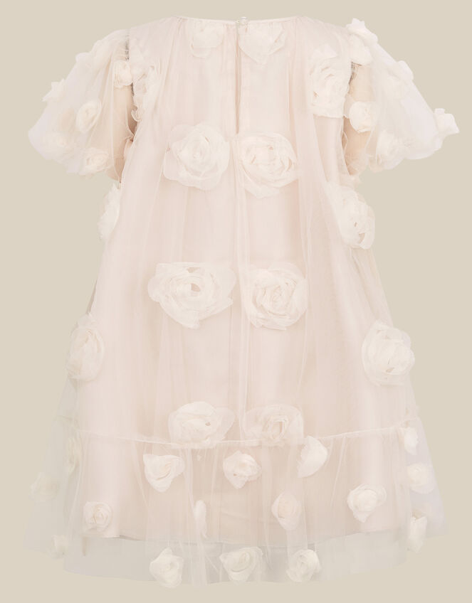 Lily Rose Appliqu&eacute; Mesh Party Dress, White (WARM IVORY), large