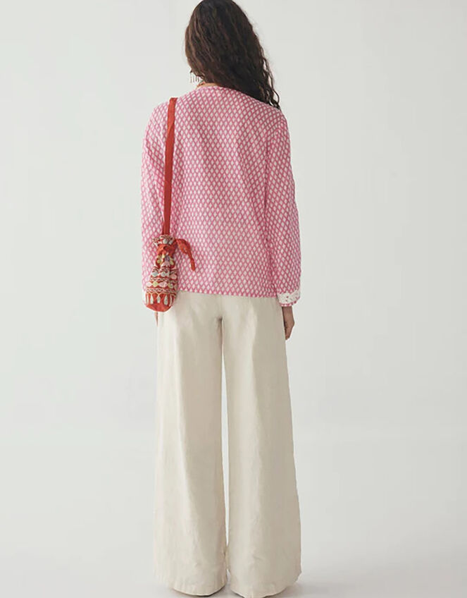 Maison Hotel Embroidered Print Blouse, Pink (PINK), large