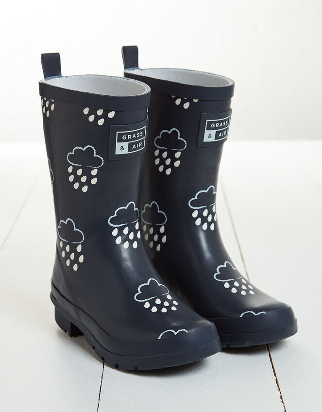 Grass and Air Junior Colour-Revealing Wellies, Blue (NAVY), large