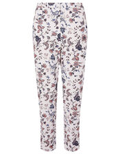 Floral Print Trousers, Ivory (IVORY), large