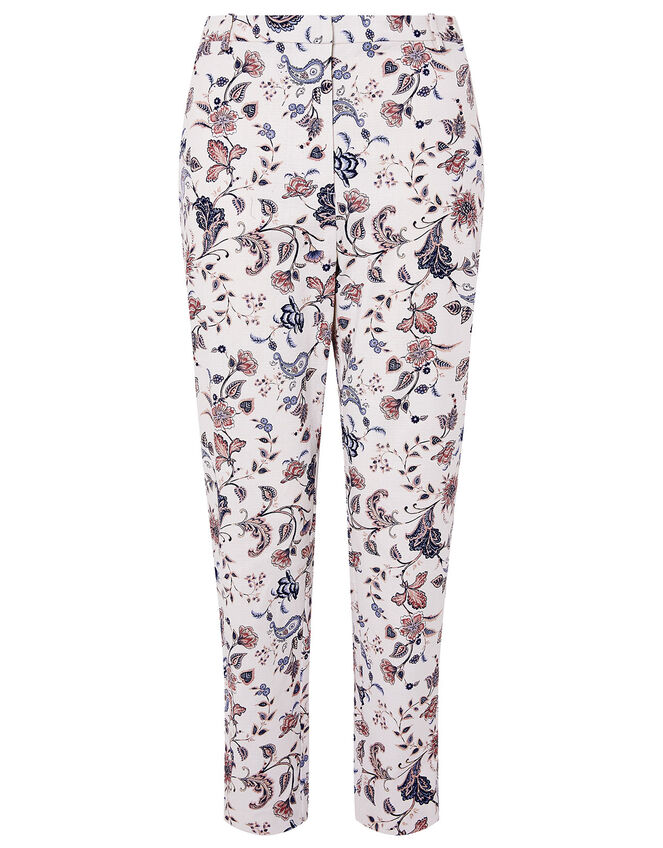 Floral Print Trousers, Ivory (IVORY), large