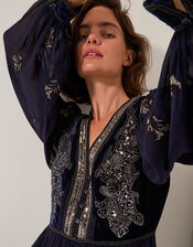 Joanna Velvet Embellished Maxi Dress, Blue (NAVY), large