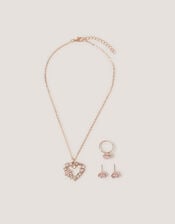 Gemstone Heart Jewellery Set, , large
