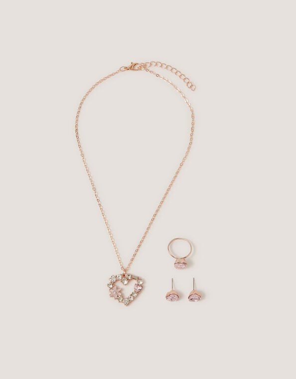 Gemstone Heart Jewellery Set, , large