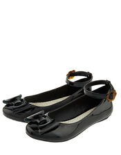Alina Patent Ballerina Flat Shoes, Black (BLACK), large