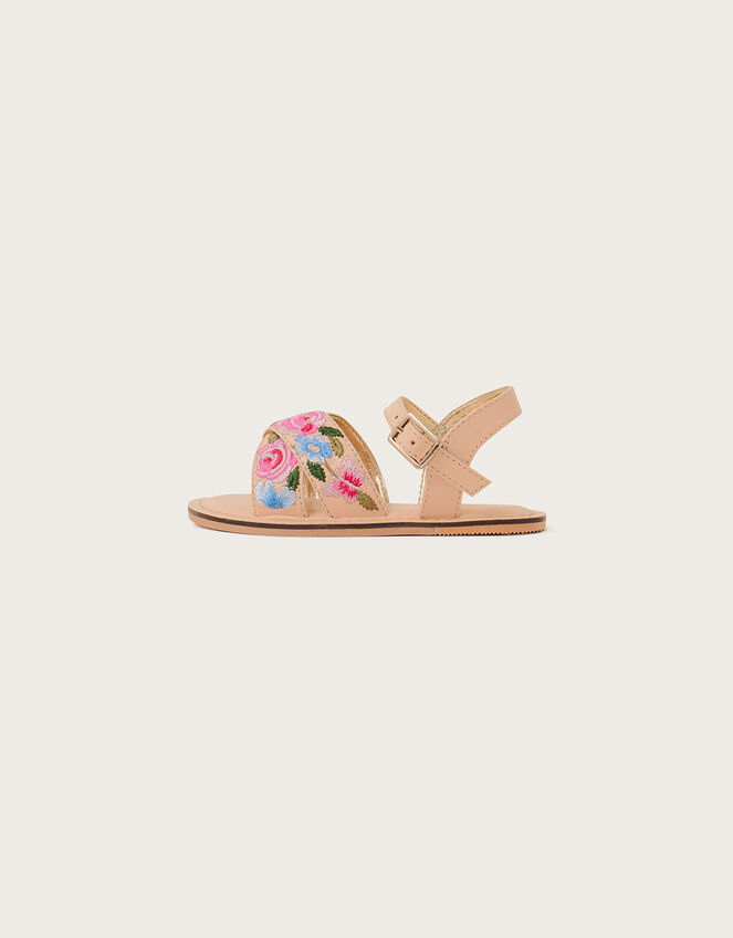 Floral Embroidered Walker Sandals, Pink (PINK), large
