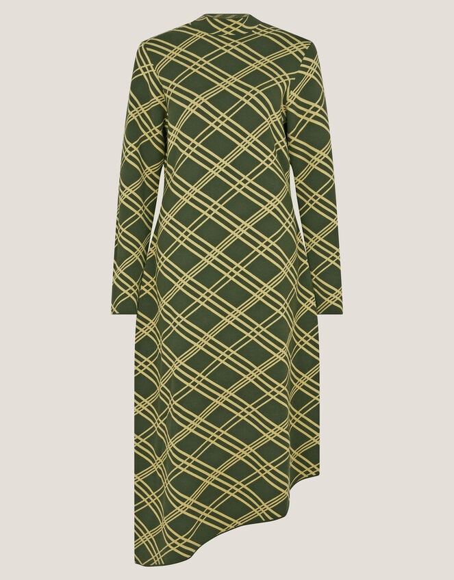 Claudia Check Knit Midi Dress, Green (GREEN), large