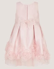 Baby Appliqu&eacute; Rose Party Dress, Pink (DUSKY PINK), large