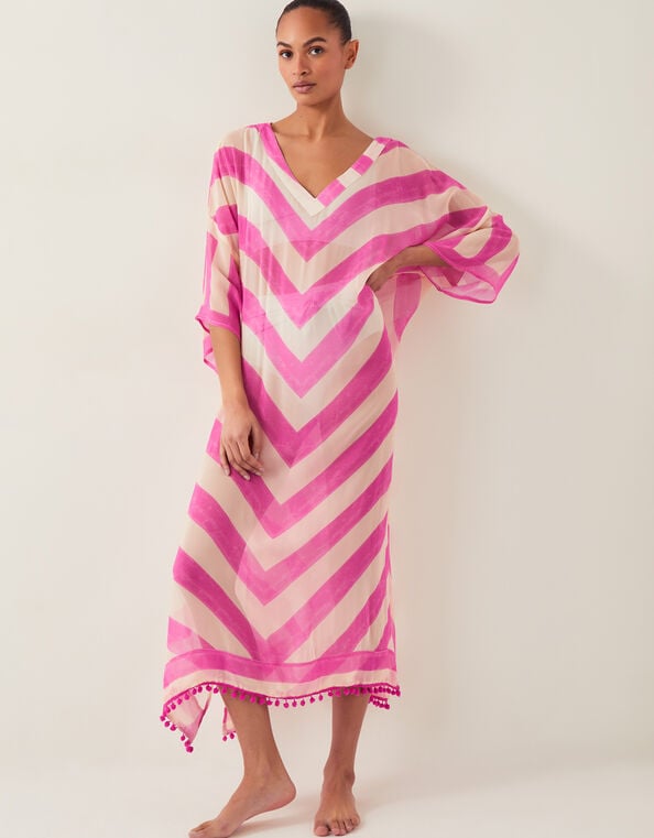 Sorcha Chevron Stripe Kaftan Dress, , large