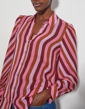 Solana Stripe Shirt, Pink (PINK), large