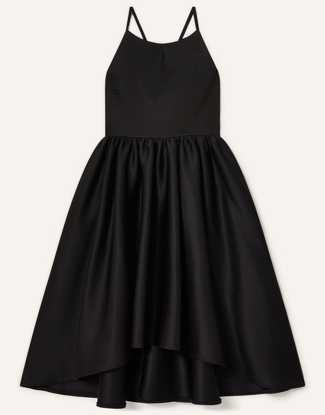 Bow Back Scuba Prom Dress, Black (BLACK), large
