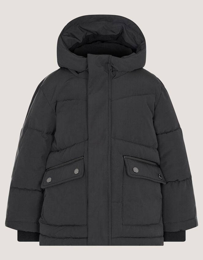 Water-Resistant Puffer Jacket, Black (BLACK), large
