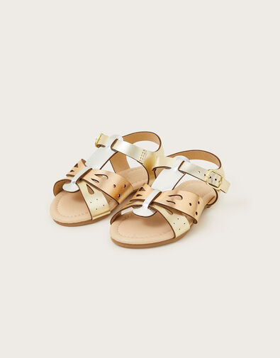 Baby Metallic Butterfly Sandals, Multi (MULTI), large