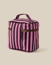 Initial Stripe Velvet Vanity Case, Multi (MULTI), large
