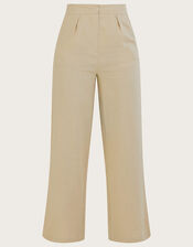 Jenny Shorter Length Trousers in Linen Blend, Natural (STONE), large