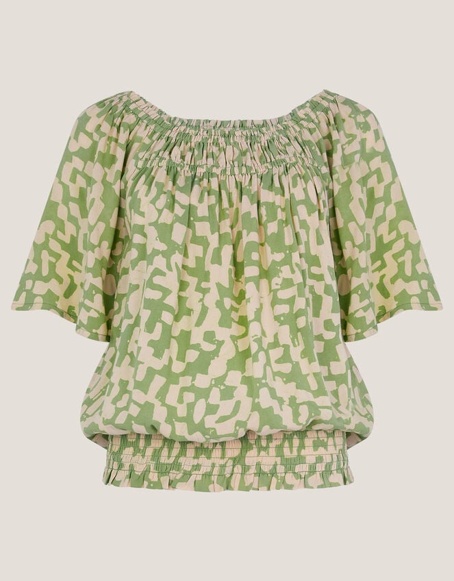 Ania Batik Print Top, Green (GREEN), large