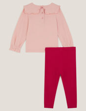 Baby Bear Collared Top & Leggings Set, Pink (PINK), large