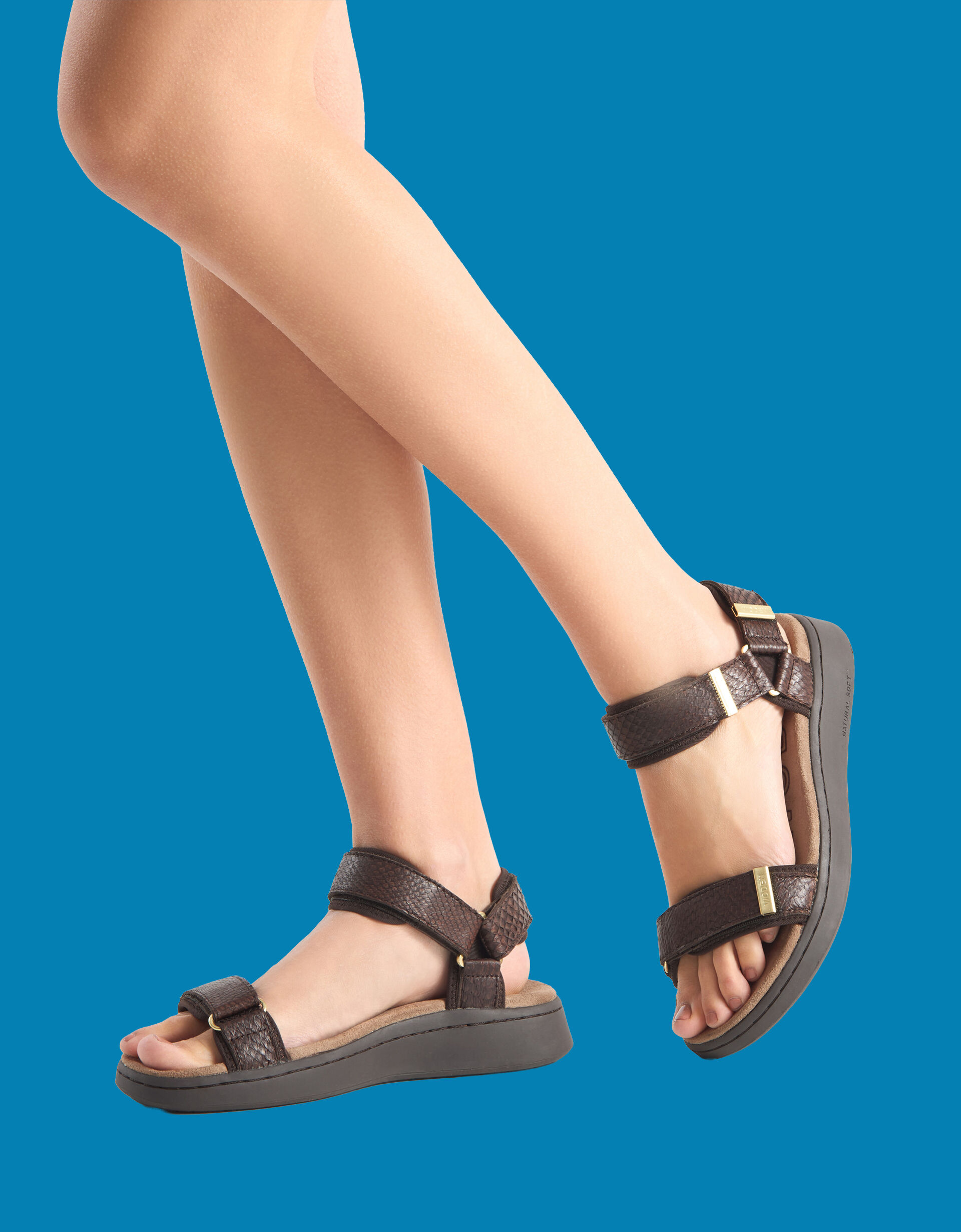 Woden Line Sandals Brown