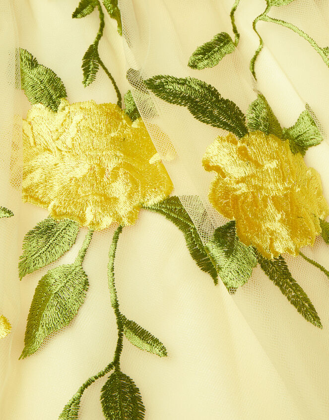 Roses Embroidered Dress, Yellow (LEMON), large