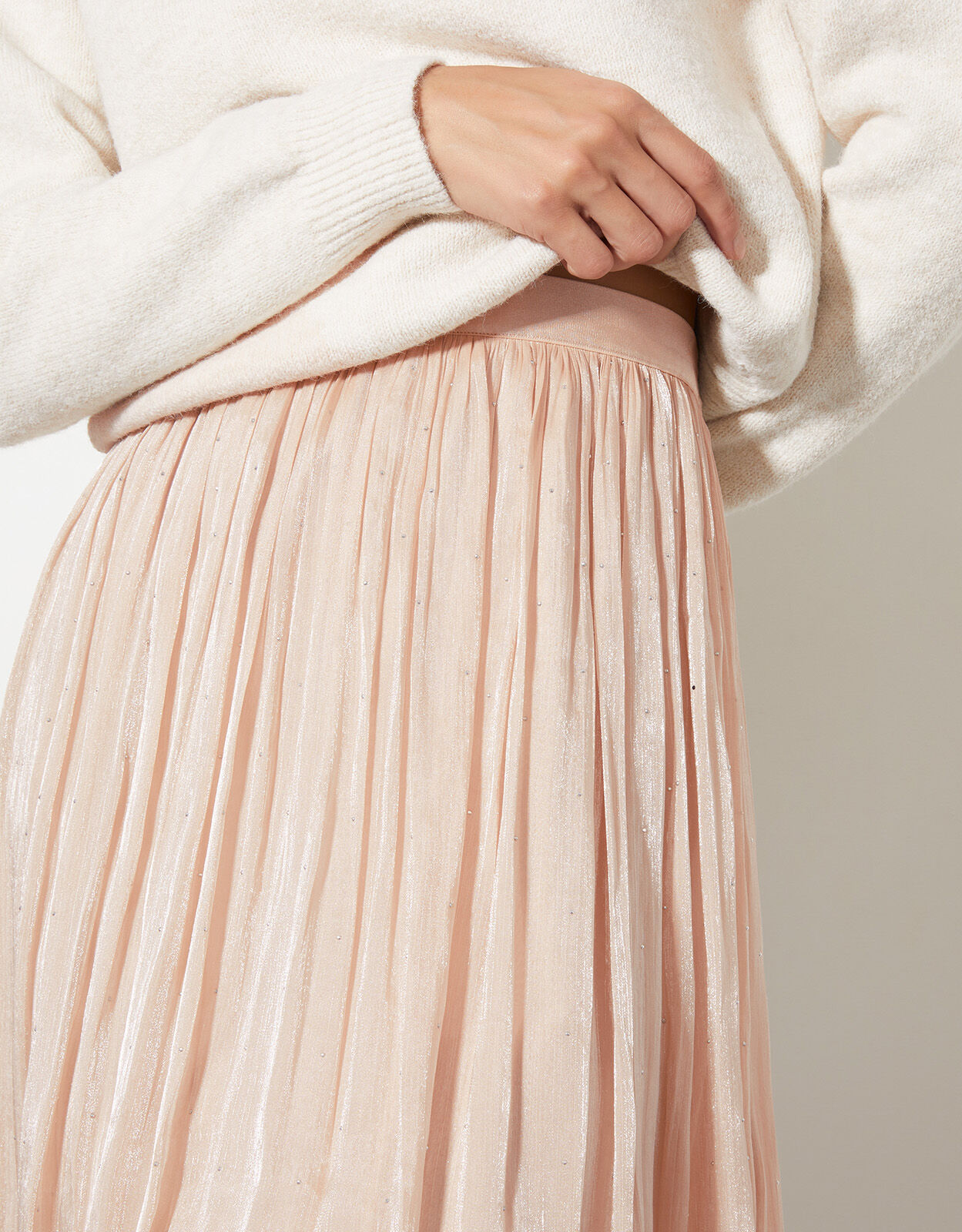 Pink gold midi skirt cheap