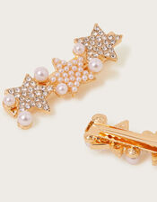 Pearl Star Hair Clips Set of Two, , large
