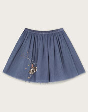 Embellished Ballerina Mesh Skirt, Blue (BLUE), large
