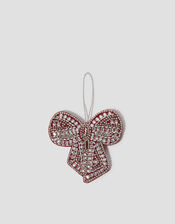 Embellished Bow Christmas Tree Decoration, Red (RED), large
