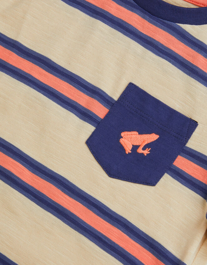 Embroidered Frog Stripe T-Shirt, Multi (MULTI), large