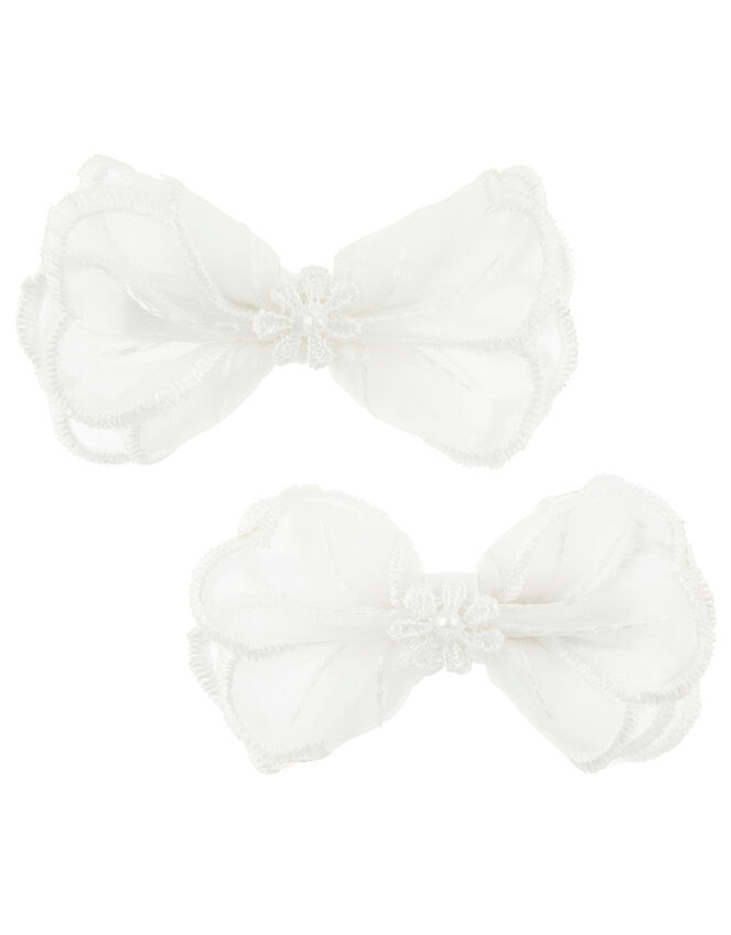 Lara Lace Bow Hair Clips, , large
