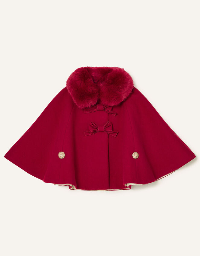 Baby Bow Cape, Red (RED), large