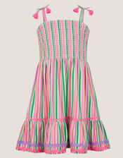 Strappy Stripe Dress, Green (GREEN), large