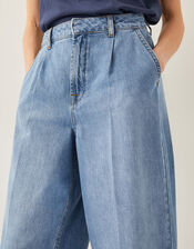 Justine Pleat Wide Leg Jeans, Blue (LIGHT AUTHENTIC), large