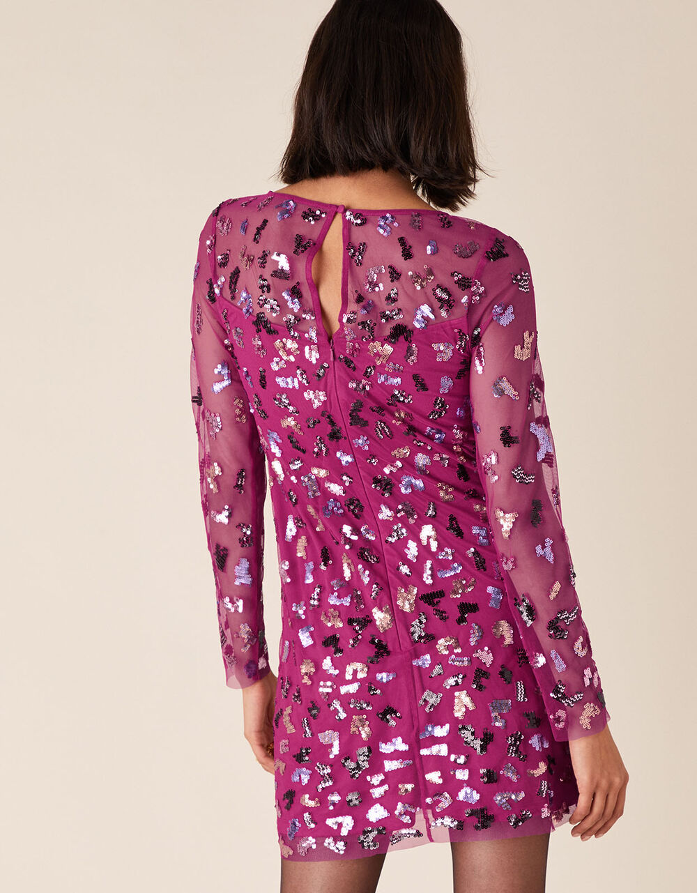Eugiene Sequin Tunic Dress Pink Evening Dresses Monsoon UK.