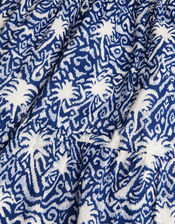 Palm Print Ikat Sundress, Blue (BLUE), large