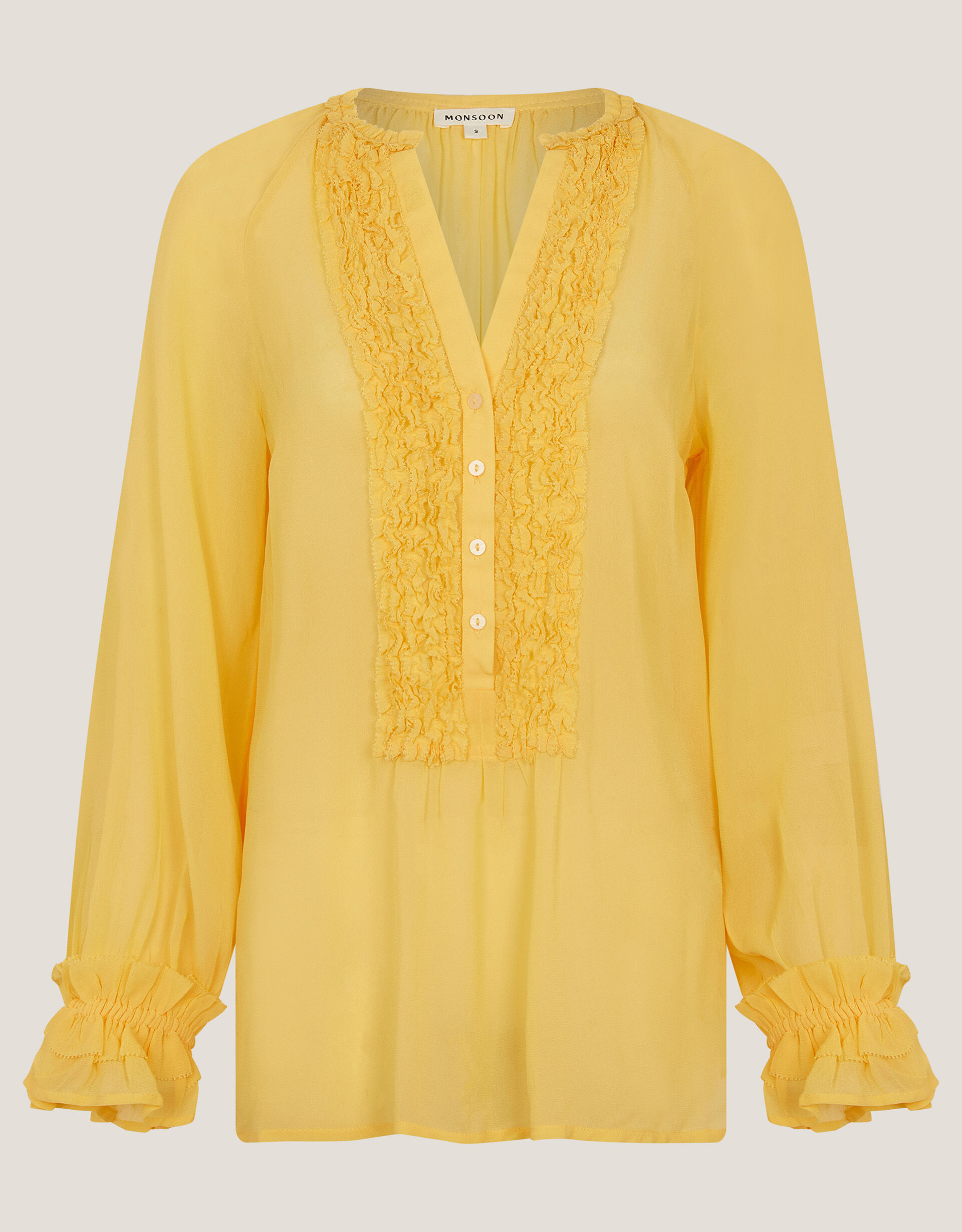 Amelia Frill Long Sleeve Blouse Yellow