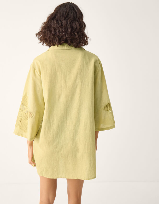 Joanna Cutwork Beach Shirt, Green (SAGE), large