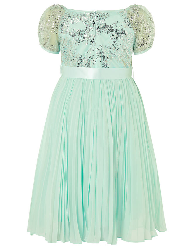 Bellissia Sequin Pleated Dress , Green (MINT), large