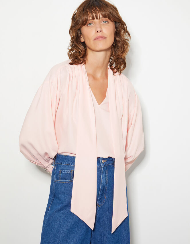 Ann Pussybow Embellished Blouse , Pink (PINK), large