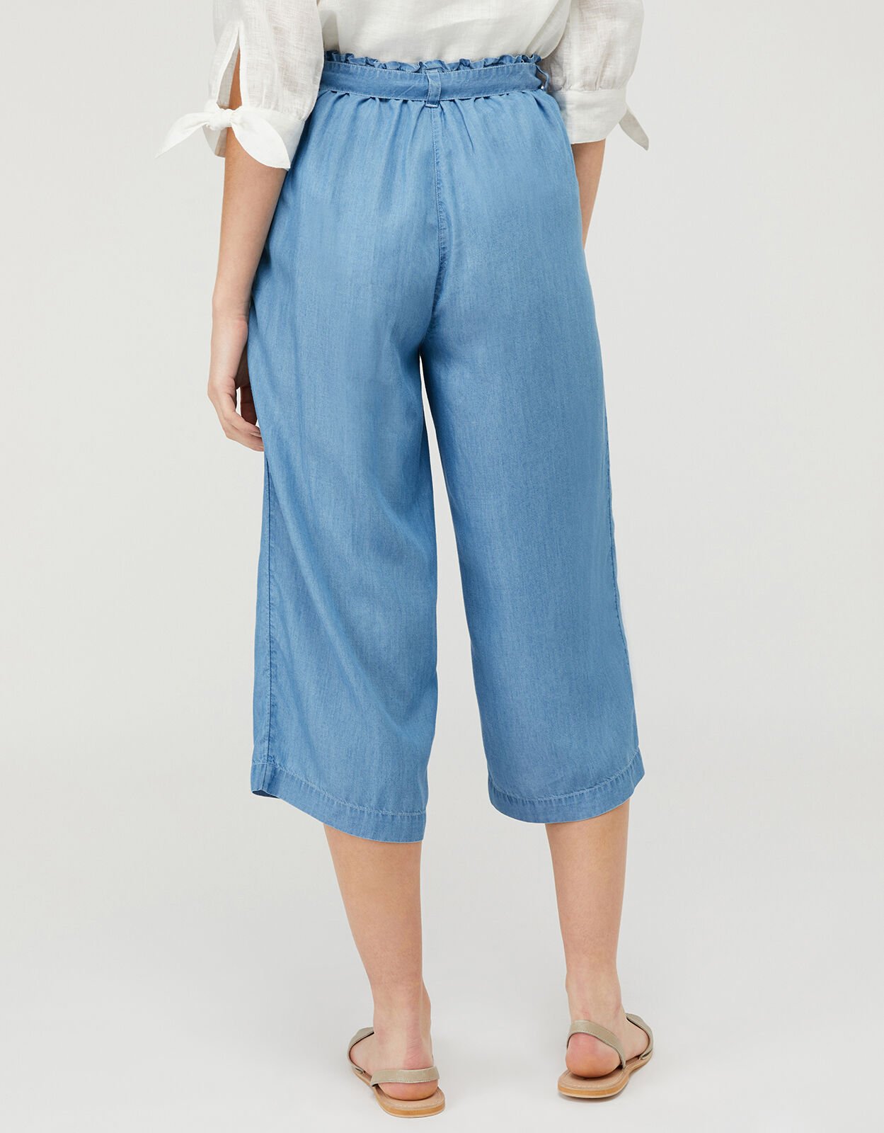 Tencel cropped trousers sales