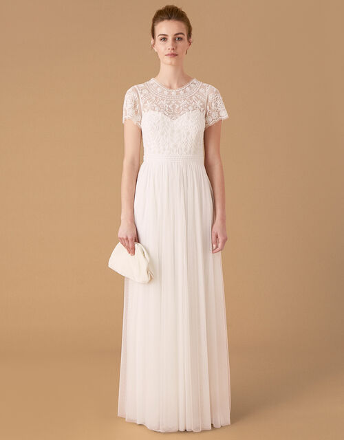Olive Bridal Embellished Tulle Maxi Dress Ivory | Wedding Dresses ...
