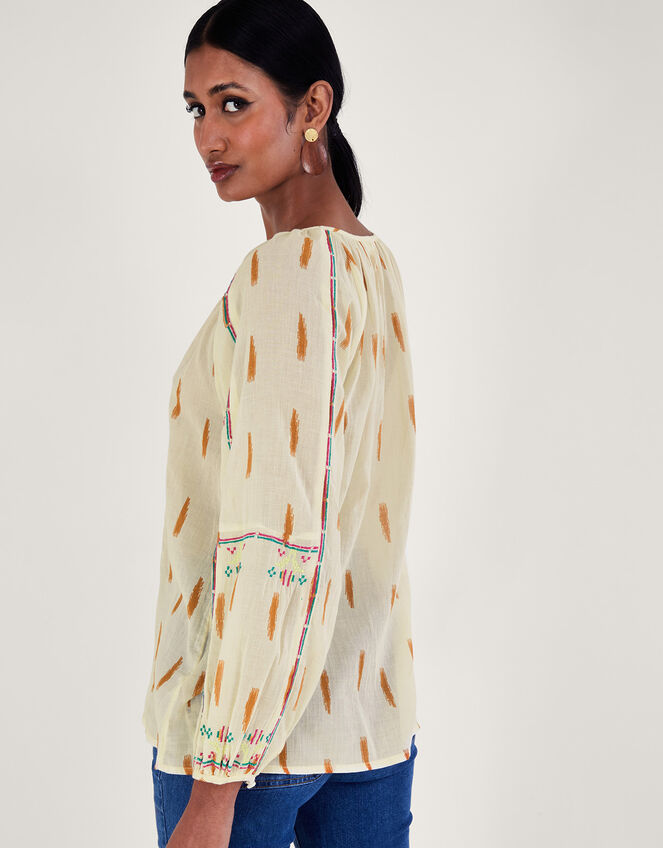 Embroidered Aztec Top , Ivory (IVORY), large