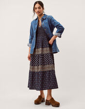 Mabel Longline Denim Jacket, Blue (MID AUTHENTIC BLUE), large