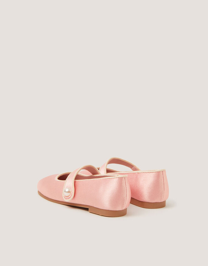 Pearl Strap Satin Walker Shoes, Pink (PINK), large