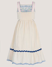 Embroidered Butterfly Cut Out Dress, Ivory (IVORY), large