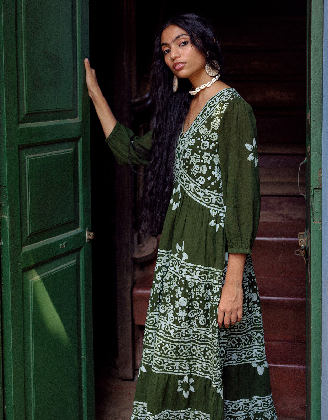 Long gauze shop dress