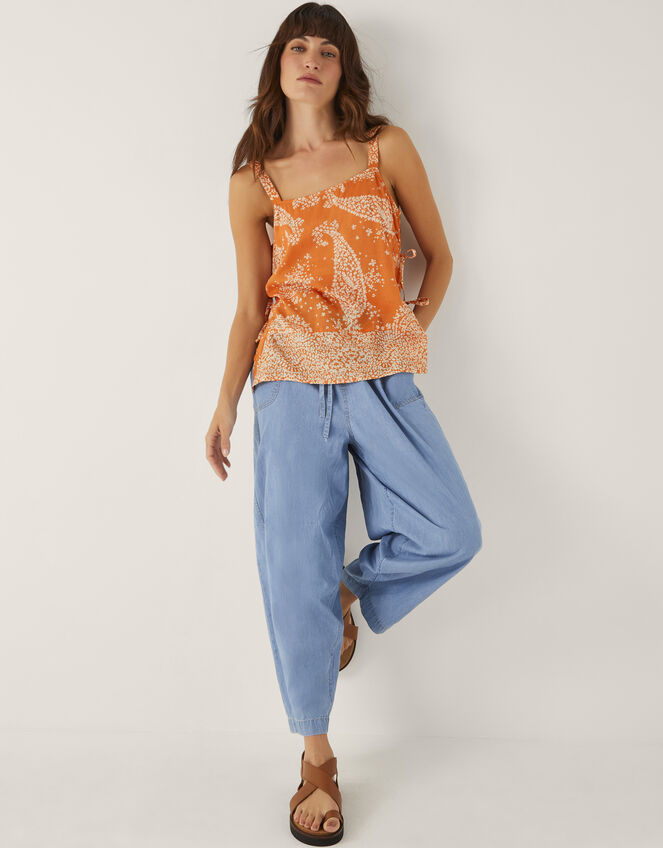 Madison Paisley Print Cami Top, Orange (ORANGE), large