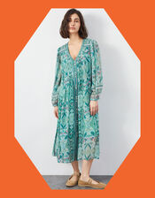 East Malu Printed Tunic Dress, Green (GREEN), large